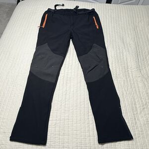 Gash Hao Men's Black Ski Snowboard Hiking Ankle Zip Pants Waterproof Size 38x34
